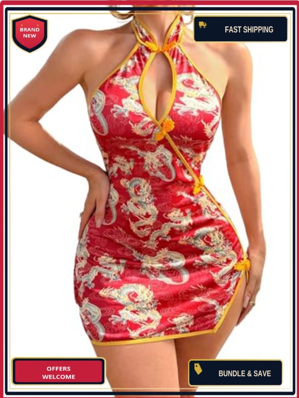 Sexy Lingerie Costume Cut-Out Slit Adjustable Straps Cosplay
